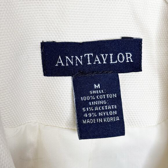 Ann Taylor‎ Pea Coat Size M Soft White Cotton Double Breasted Classic Y2K - Picture 8 of 11